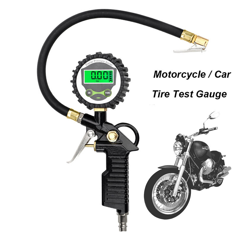 Inflator Hose With Tyre Tester Gauge Motorcycle TPMS Tire Pressure Monitor System Test Diagnostic Tool Car Accessories Universal