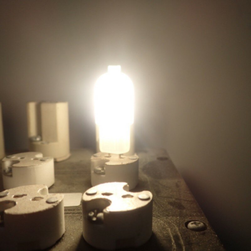 Bombilla LED G4 2835SMD de 6 piezas, CA, CC, 12V, 220V, 3W, G4, lote bi-pin de bombillas LED, lámpara halógena de repuesto, blanco cálido, JC