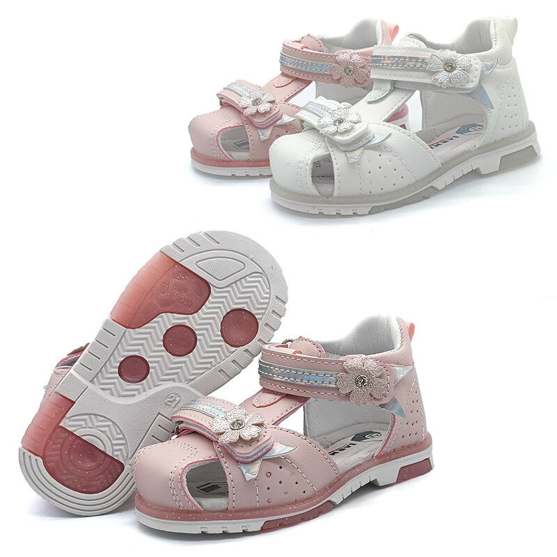 Super quality Girl Pearl flowers Sandals Kids Orthopedic Shoes Children Leather Sandals