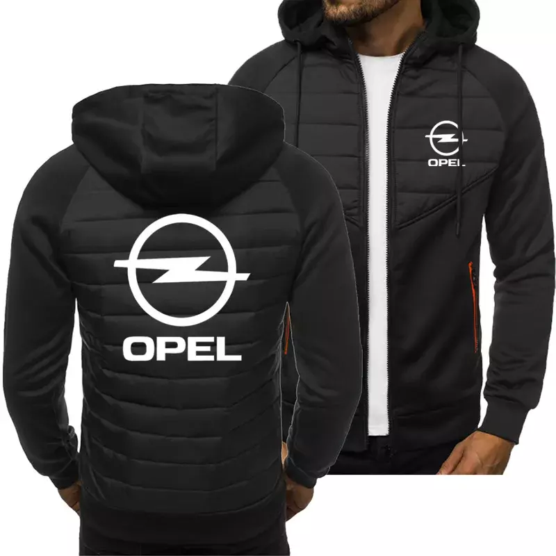 Capuz Opel de manga comprida masculino, moletons esportivos da moda, casaco casual com zíper, primavera, outono, novo, 2023