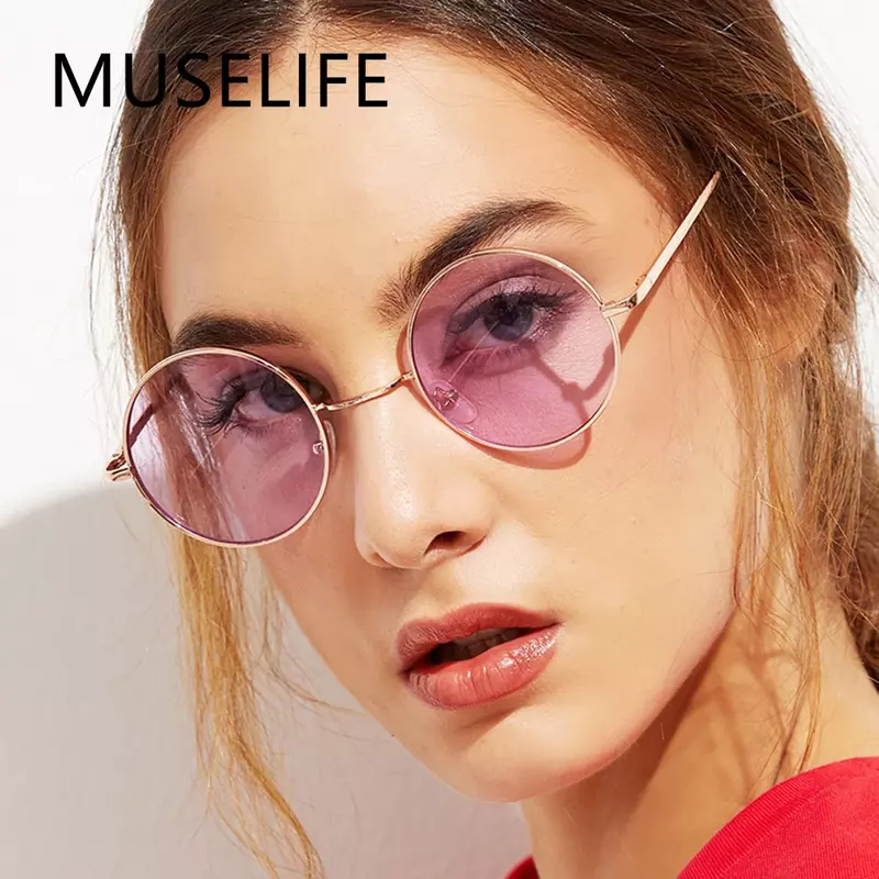 MUSELIFE 2022 Round Women occhiali da sole uomo occhiali Lady Luxury Retro Metal occhiali da sole specchio Vintage UV400 Oculos De Sol