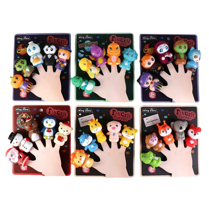 ألعاب أيدي صغيرة للأطفال ، قفازات رأس حيوان ، دمية يد ديناصور ، دمى الأصابع ، لعبة لعب الأدوار