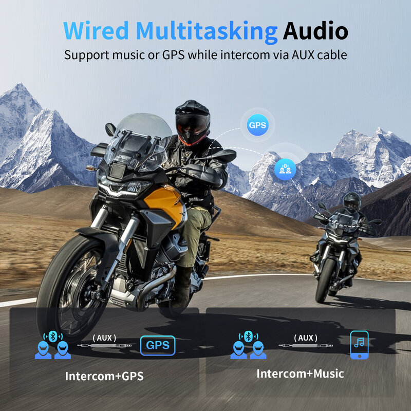 Fodsports M1-S Pro Headset helm Bluetooth interkom sepeda motor 8 pengendara 2000M komunikator BT Interphone, berbagi musik.