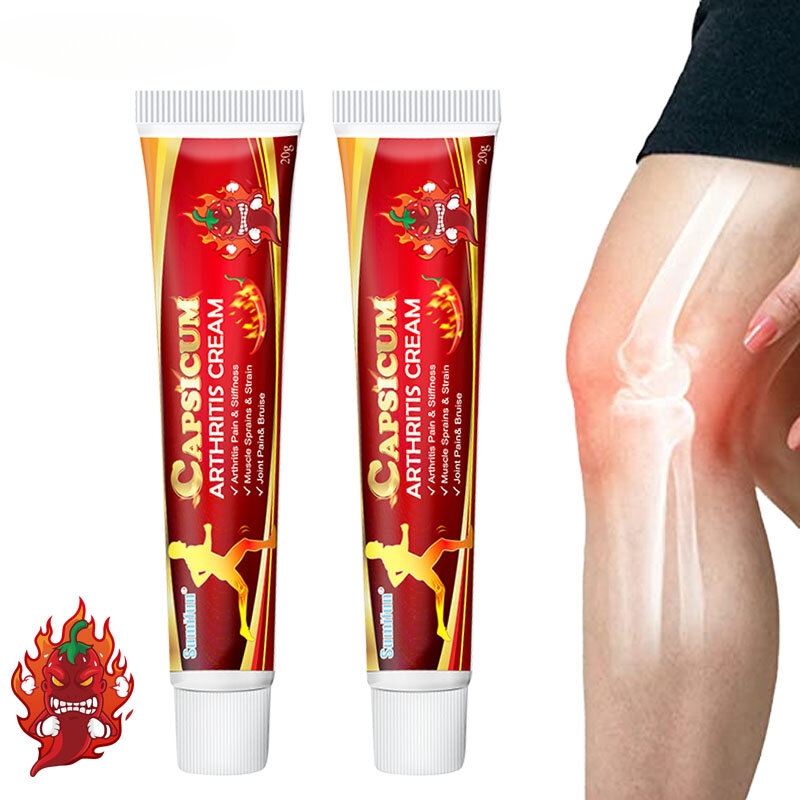 Capsicum-Crème contre la polyarthrite rhumatoïde pour les articulations du genou, instituts de médecine chinoise, pommade Hot Belle, 4 pièces