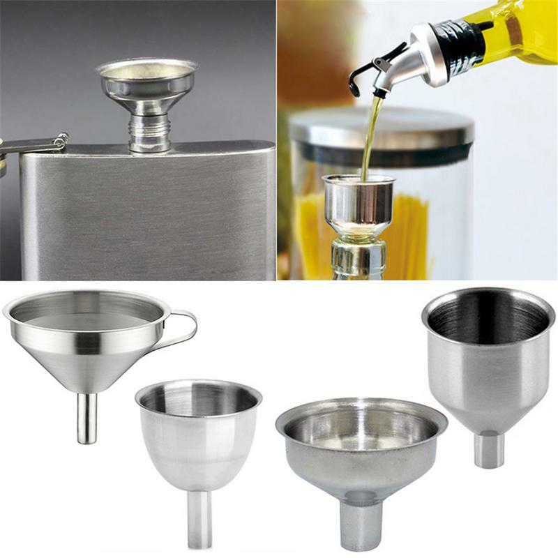 1pcs Stainless Steel Kitchen Funnels Metal Funnels For Filling Bottles Small Funnels For must Oil Spices Rustproof Safe New
