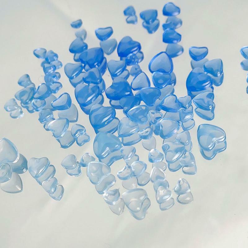 Dekorasi seni 3D warna berubah 1 ~ 10 buah berlian imitasi kuku Resin transparan hati cinta lucu untuk Aksesori kuku UV