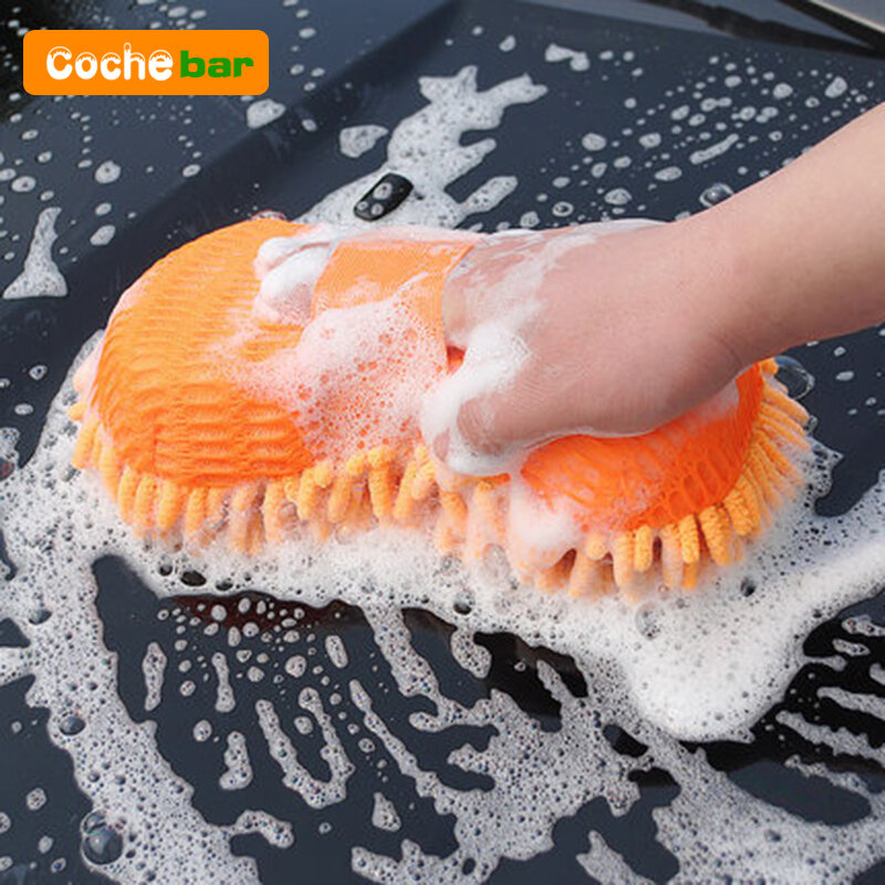 Autolavaggio microfibra autolavaggio spugna pulizia cura dell'auto dettagli spazzole lavaggio asciugamano guanti Auto accessori per lo Styling Gadget