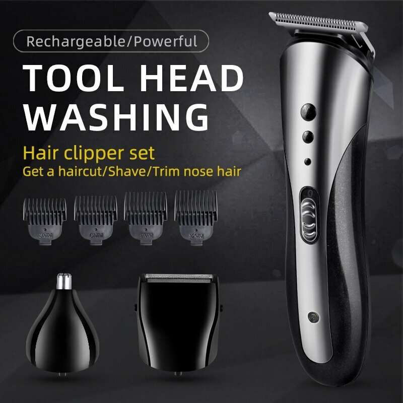 KEMEI KM-1407 Rechargeable Electric Nose Hair Clipper Multifunctional Men Hair Trimmer Professional Electric Shaver Beard Razor