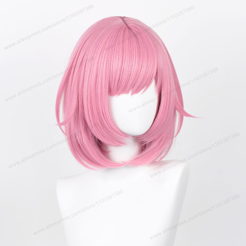 Ootori Emu parrucca Cosplay Anime Emu 34cm capelli corti rosa parrucche sintetiche resistenti al calore + cappuccio parrucca