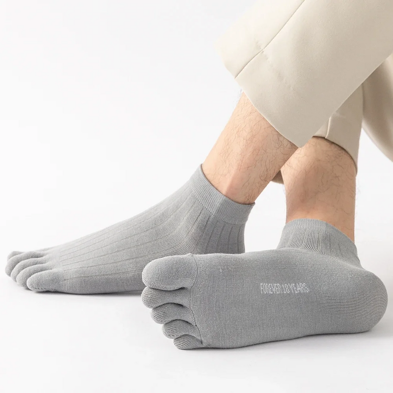Calcetines finos de algodón con dedos separados para hombre, medias tobilleras de corte bajo, 5 pares, alta calidad, Verano