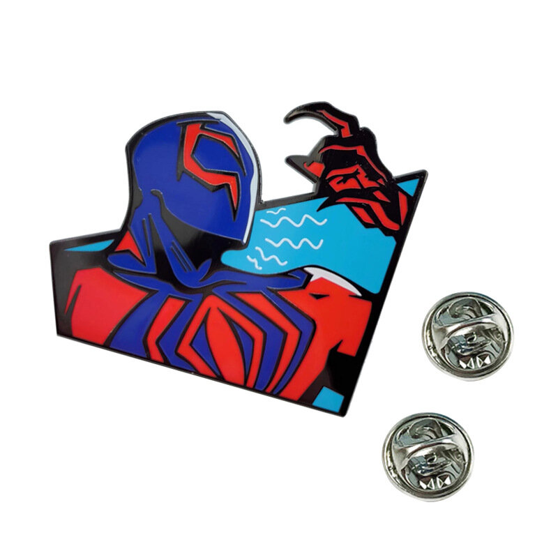 Superhero Spider Man Pin kerah untuk ransel Manga Enamel Pin Anime tas lencana aksesoris untuk perhiasan ransel lencana