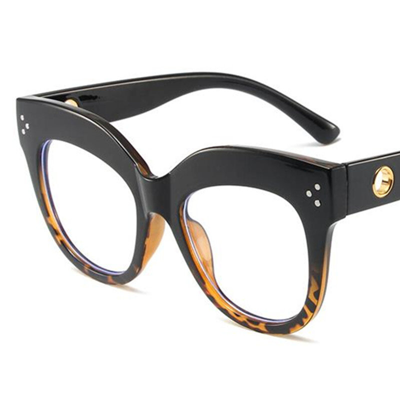 Óculos de luz anti-azul unisex, óculos olho de gato, patchwork frame, óculos retrô, novos óculos ornamentais, buracos templos