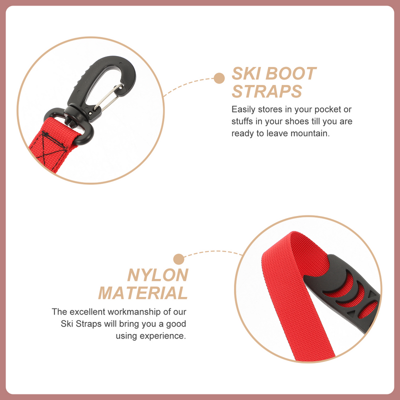 Portadora Nylon Webbing portátil para Inline Ski Skate, laços Correias para Ski Skates Fixação Botas, Roller Leash Transporte, 2 pcs