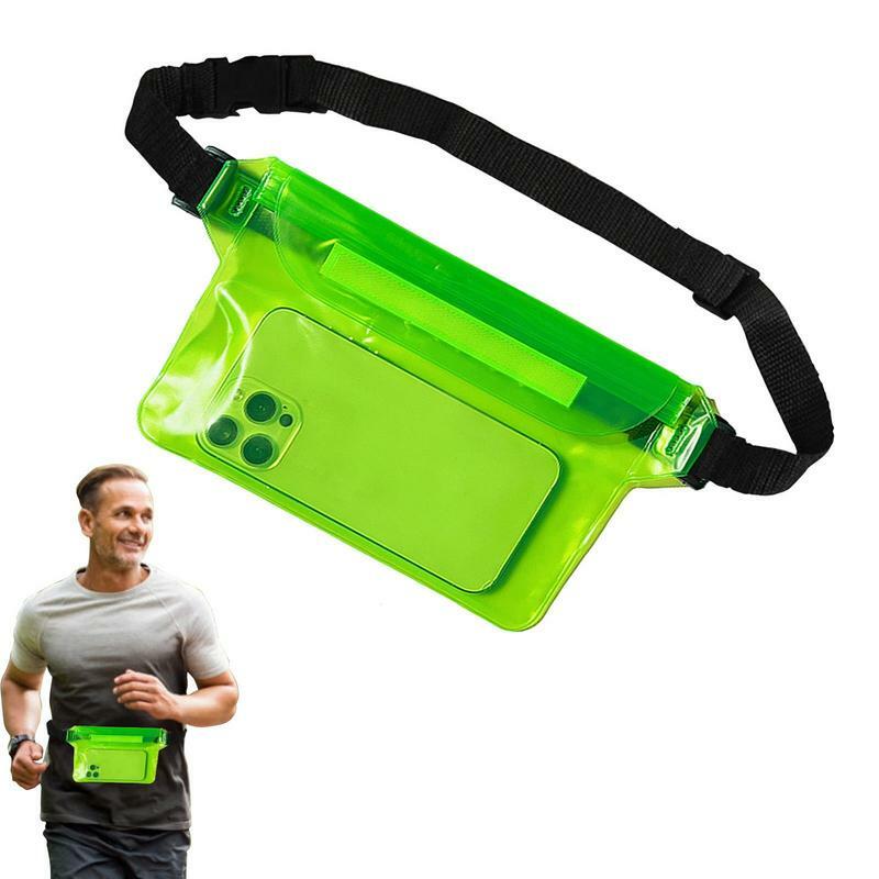 Waterproof Fanny Pack Beach Accessories Waterproof Bag Mobile Belt Bag 3-layer Waterproof Phone Pouch For Fishing High Capacity