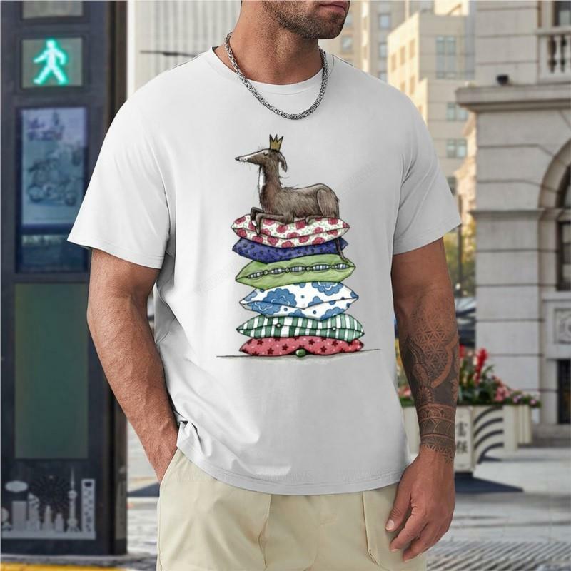 Camiseta de princesa en el guisante para hombre, Galgo, Galgo, Whippet, Galgo Italiano, estampado animal, camisetas altas