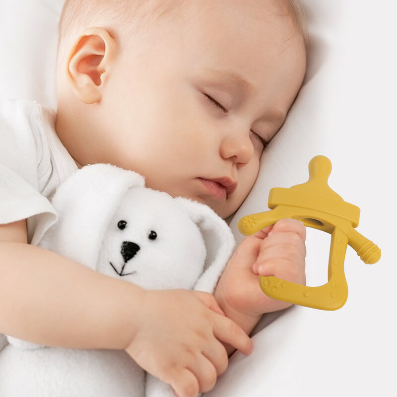 Mordedores de silicone macio do bebê mamadeira de leite, chupeta dentição brinquedos para crianças de 6-30M, 28 cores