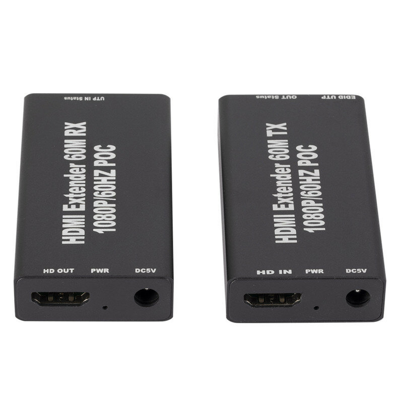 60M 1080p 3D HDMI 호환 익스텐더 Cat5e Cat 6 이더넷 신호 RJ45 Lan 컨버터, HDMI 호환 송신기 수신기 TX RX