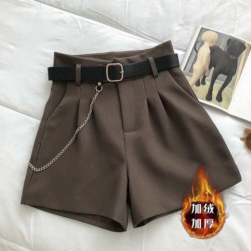 Spring Autumn Suit Shorts for Women 2024 New Korean Fashion Thin Mid-waist A-line Wide-legged Trousers Versatile Casual Shorts