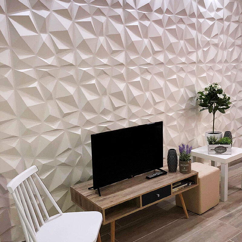 3Dリフォーム壁パネル,30x30cm,ダイヤモンド,自己接着剤なし,リビングルームとバスルーム用,3D