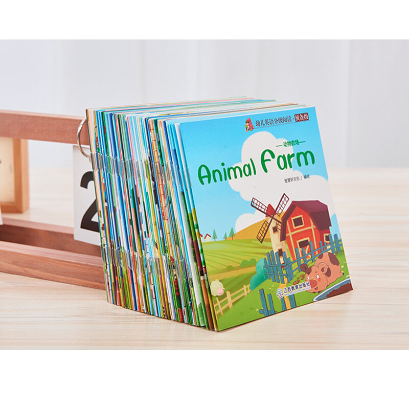100 Buku/Set Anak-anak Belajar Kata-kata Bahasa Inggris Membaca Gambar Buku Cerita Bayi Dinilai Membaca Pra K Belajar Pendidikan