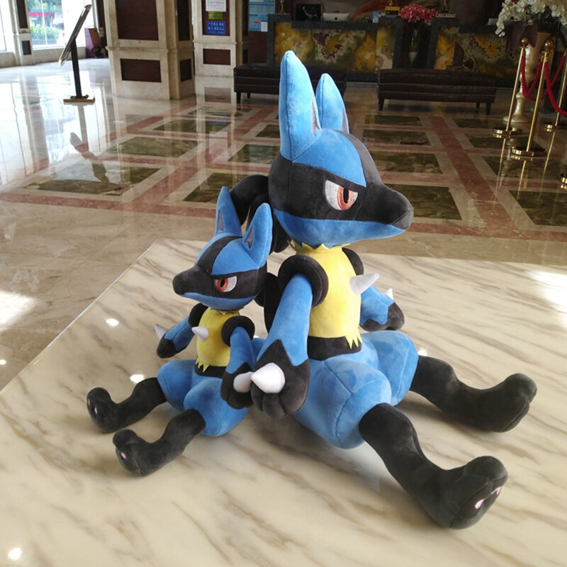48/73cm Lucario Große Plüsch Spielzeug Pokemon Anime Puppe Nette Ornament Pokémon Sammlung Gefüllte Kissen Plushie Geschenk für kinder