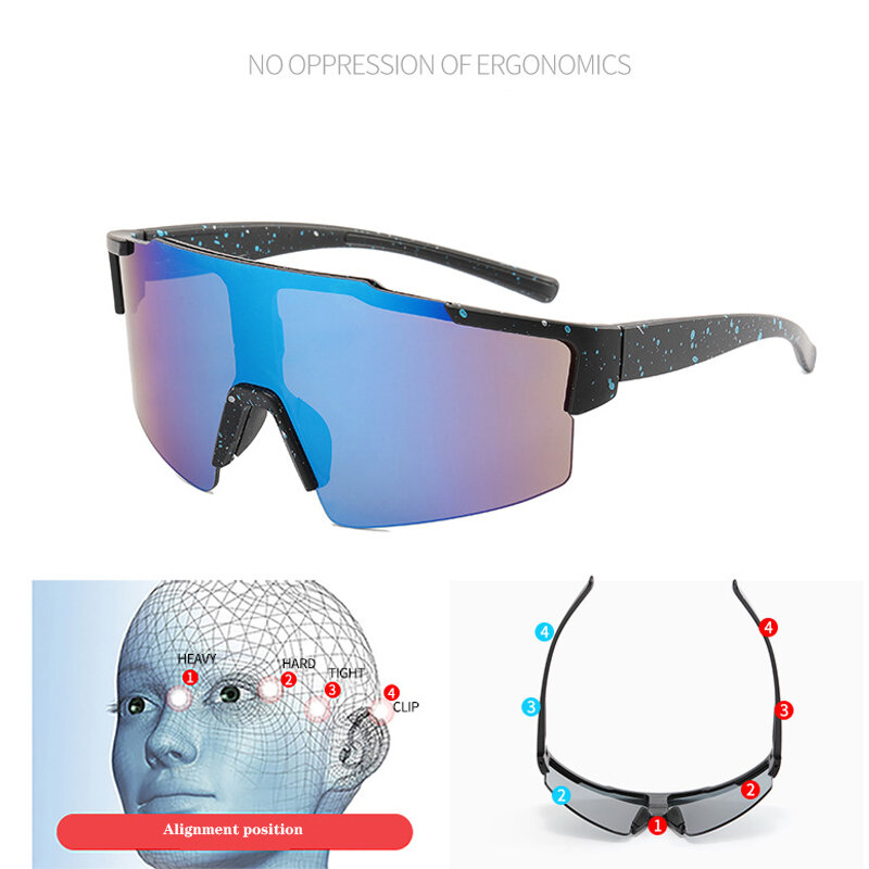 نظارات شمس رياضية كبيرة الحجم للرجال 2021 ماركة فاخرة مضادة للرياح نظارات شمسية مستطيلة للنساء نظارات للقيادة Gafas De Sol Hombre