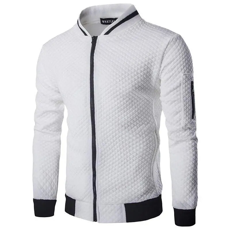 2024 fashion new spring and autumn stand collar casual solid coat slim jacket men's baseball street clothing