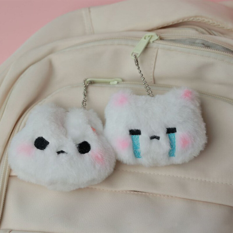 Sweet Bunny Plush Doll Toy Cartoon Rabbit Keychain Bag Pendant Soft Stuffed Doll Backpack Car Bag Key Ring Decor Kid Gift