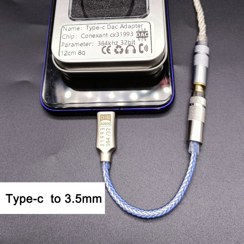Conexant-CX31993 Dongle Type C à 3.5mm Radiateur Sauna, Amplificateur de Téléphone, SNRogenedb PCM 32b/384 ENTER pour Android, Windows10, Appel Téléphonique