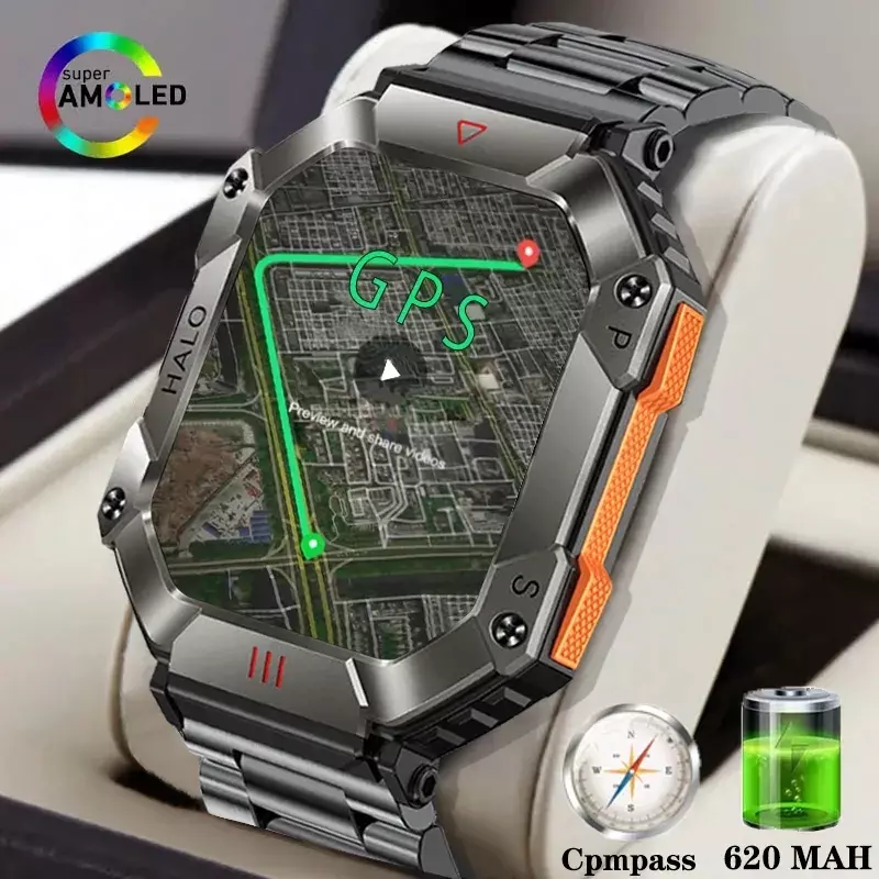 Inteligentny zegarek dla mężczyzn dla Android IOS zegarki Fitness Ip68 wodoodporny wojskowy zdrowy Monitor AI głos Bluetooth Smartwatch z funkcją dzwonienia 2024