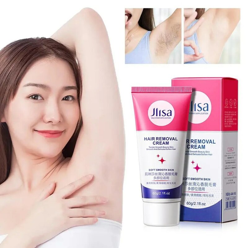 60g Silky Hair Removal Cream Mild Skin Care Hair Removal On Armpits Legs Limbs For Male Female Student Lasting Hair Suppres G7I6