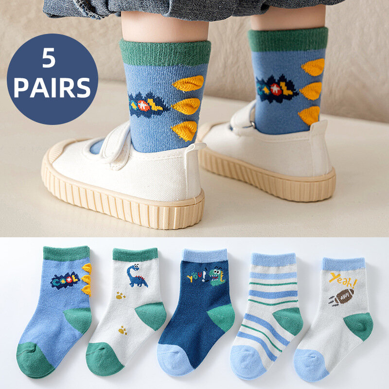 5Pairs Baby Socks Newborn Baby Boy Cute Short Sock 0-1-3-8Y Kids Cotton Toddler Cartoon Soft Children's Sports Socks for Girls