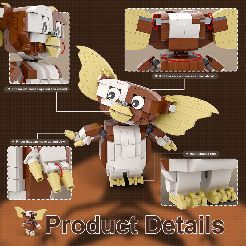 MOC Game Character Gremlinsed Gizmoes Action Figure Elves Building Blocks Comedy Horror Film Brickheadz Valentines Gift Toy