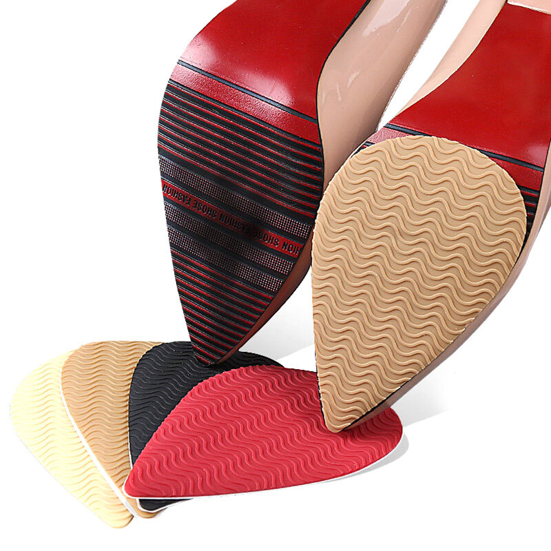 Резиновые прокладки для передней части стопы для женской обуви, противоскользящая восстанавливающая подошва, самоклеящаяся наклейка, уход за высоким каблуком, нижняя накладка