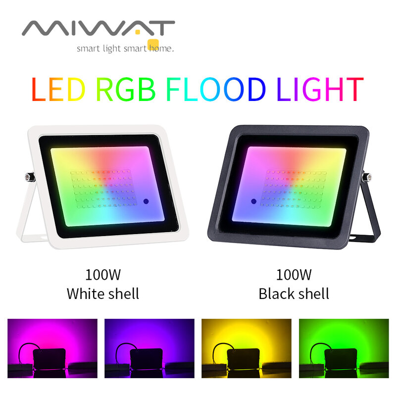 RGB Flood Light 100W 50W 30W 20W RGB Reflector IP68 Waterproof LED Spotlight 110V/220V Projector Lamp Outdoor Garden Lighting