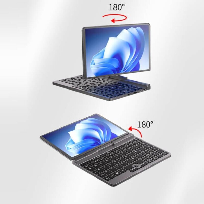 CRELANDE P8Mini Laptop com tela sensível ao toque, Intel, Lago Alder, N100, 12GB, DDR5, Wi-Fi, 6, 2 em 1, notebook de bolso, Tablet, PC