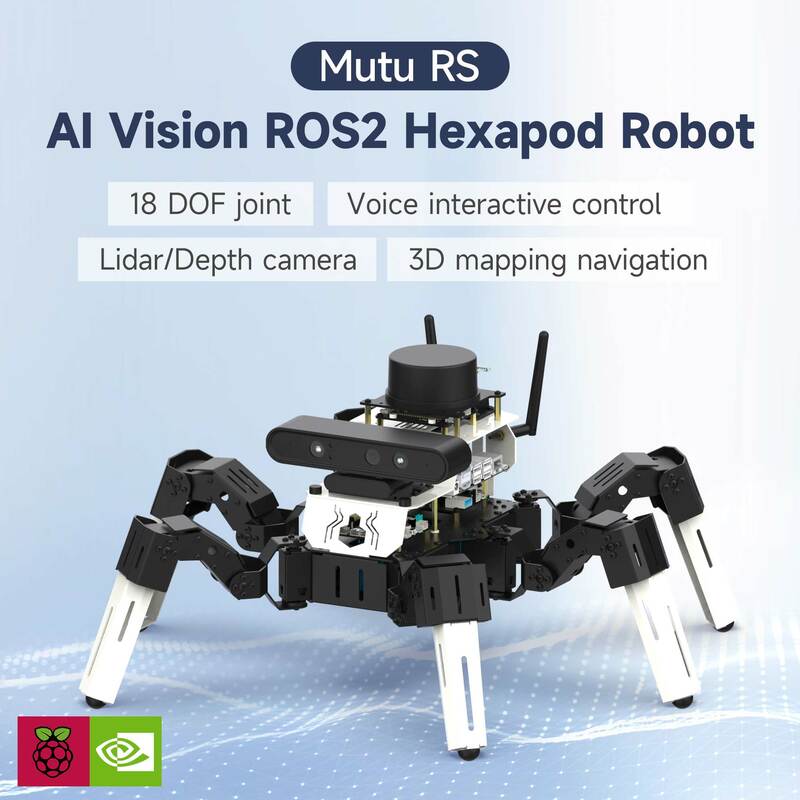 18DOF ROS2 Hexapod Robot Spider для Raspberry Pi 5 и Jetson NANO с камерой Lidar для глубины, поддержка RVIZ, 3D построение карты