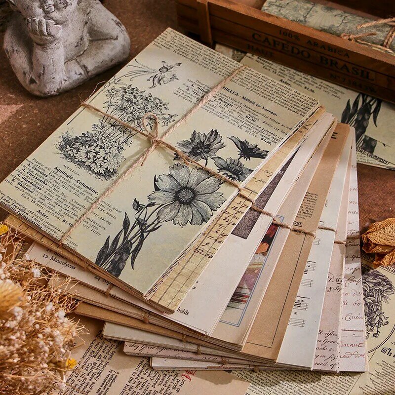 30 arkuszy Retro papierowy materiał magazyn gazeta kreatywny papiernicze dokument informacyjny dla sztuka Diy Craft Scrapbooking Album