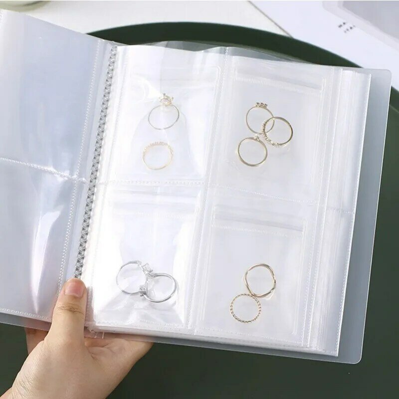 Tas penyimpanan perhiasan anti-oksidasi tahan debu transparan ultra-kapasitas besar Album tas plastik kecil untuk aksesori perhiasan wanita