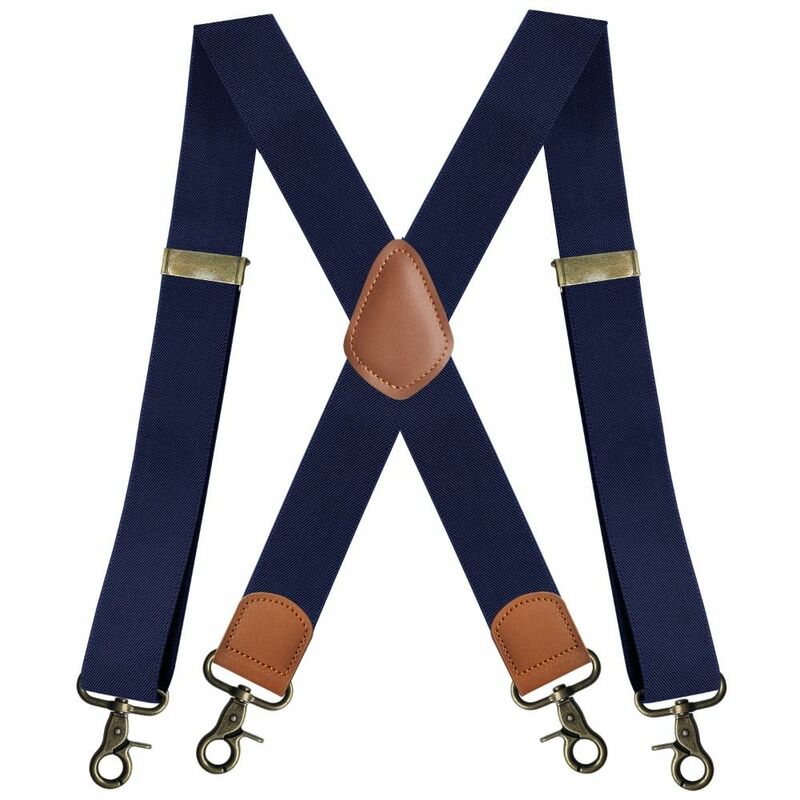 Bretelle Vintage larghe 3.5cm X-Black 4 clip a gancio in bronzo cinghie per pantaloni cintura regolabile bretelle per feste di matrimonio per adulti