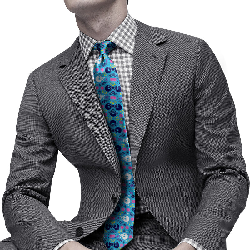 Мужской галстук с забавным мультяшным принтом черепа, Модный повседневный Креативный Новый галстук 8 см, мужские уникальные аксессуары, галстук на свадьбу, вечеринку, деловой подарок