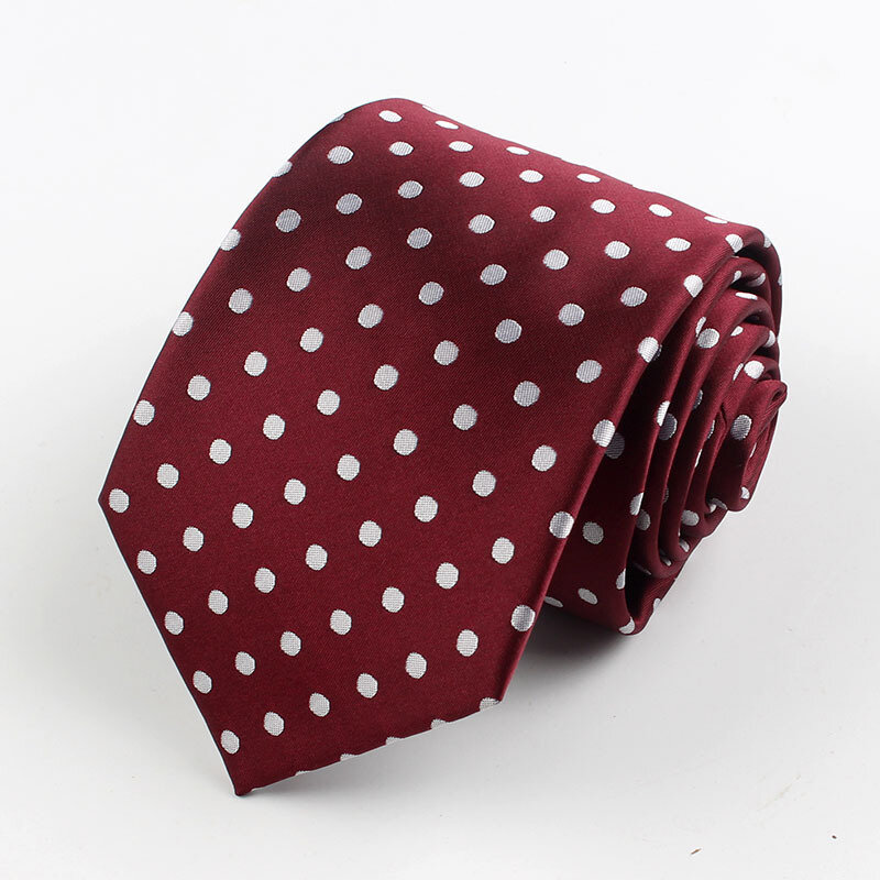Corbata de lunares de moda para hombre, corbata Formal de negocios de 8CM, regalo de boda, accesorios de corbata naranja, azul y rojo