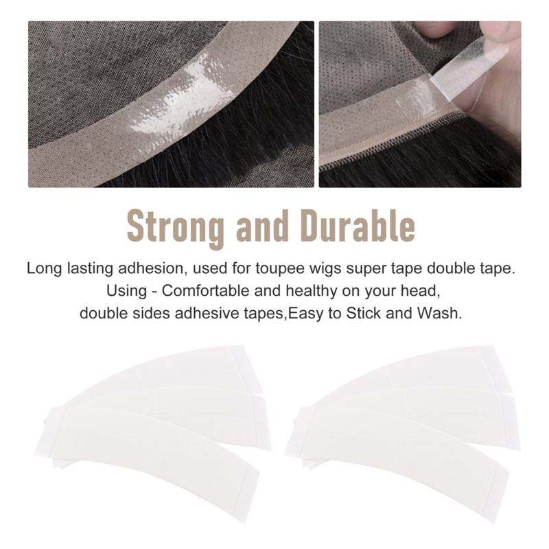 180 unids/lote de cinta adhesiva de sistema de cabello fijo, doble adhesivo superfuerte, cinta extendida, impermeable, tupé de sudor, peluca de encaje