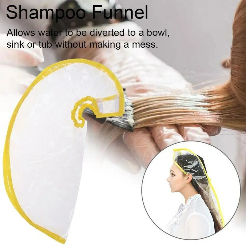 Impermeável cabelo Shampoo xale, óleo assado tingido, funil para lavagem de cabelo doméstico, Rinse Dye, Hair Cut, W4S5, 1Pc