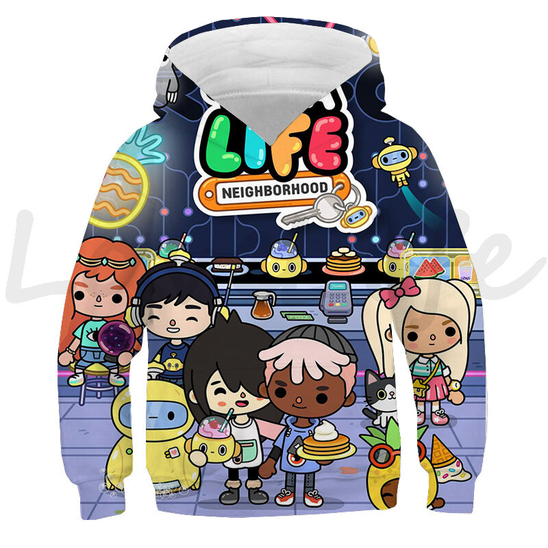 ใหม่ Toca Life World Hoodies Baju Anak การ์ตูนเสื้อ Pullover Casual Harajuku เสื้อลำลองผู้ชายแขนยาวเด็ก Hoodie Sudadera