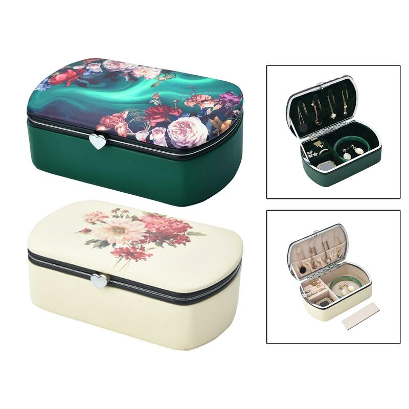 Jewelry Travel Case Display Storage Holder Box Portable Women Girls Gift Jewelry Organizer Case for Necklaces Pendant Watches