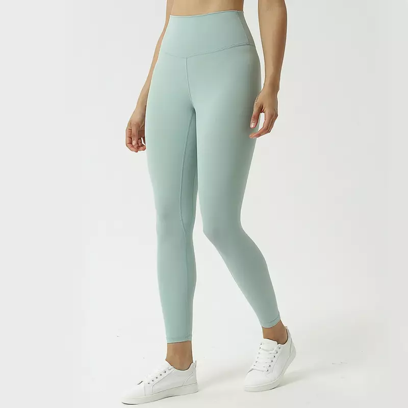 Pantalones de Yoga de lijado de doble cara para mujer, pantalones de Yoga desnudos, amigables con la piel, cintura alta, cadera, nuevo