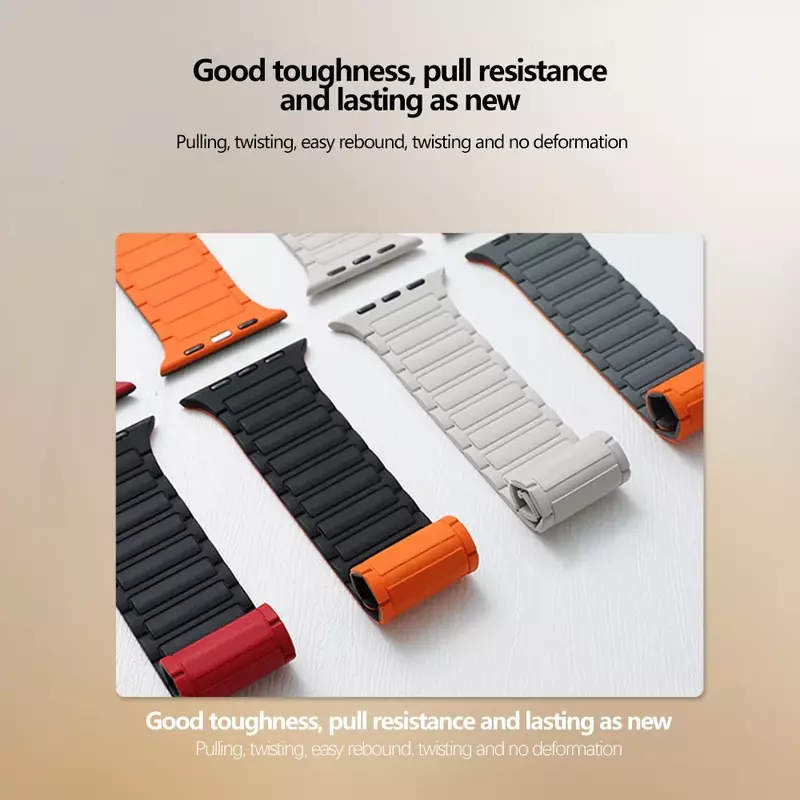 Magnetic Sports Band for Apple Watch Ultra 2 49mm 45mm 44mm 42mm 38 40 41mm Silicone Strap for IWatch Series Ultra 2 9 8 7 6 5 4