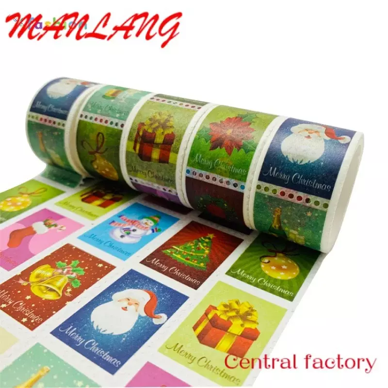Cinta washi autoadhesiva para decoración de libros, sellos impresos personalizados, transferencia de agua, gran oferta, 30-60 rollos
