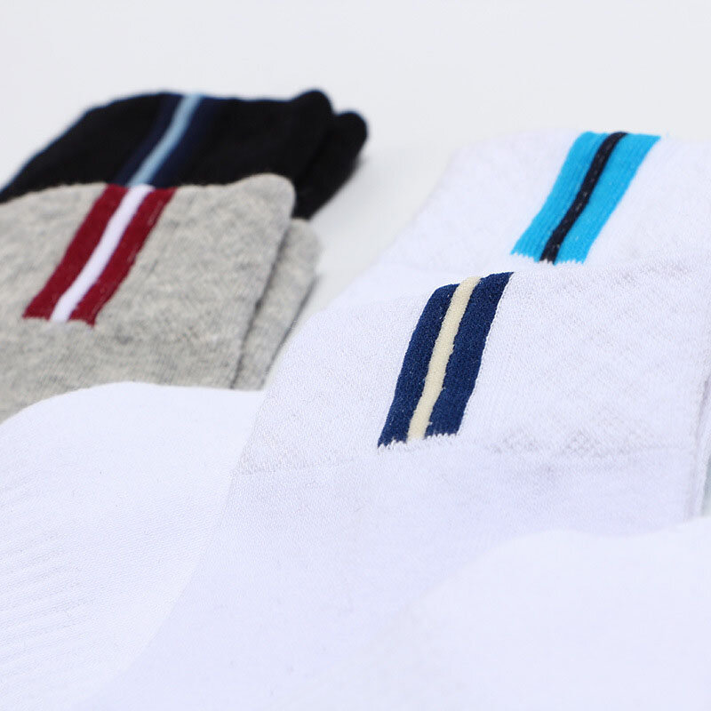 Chaussettes de sport en coton pour hommes, 10 paires, courtes, blanches, décontractées, de haute qualité, à la mode, printemps